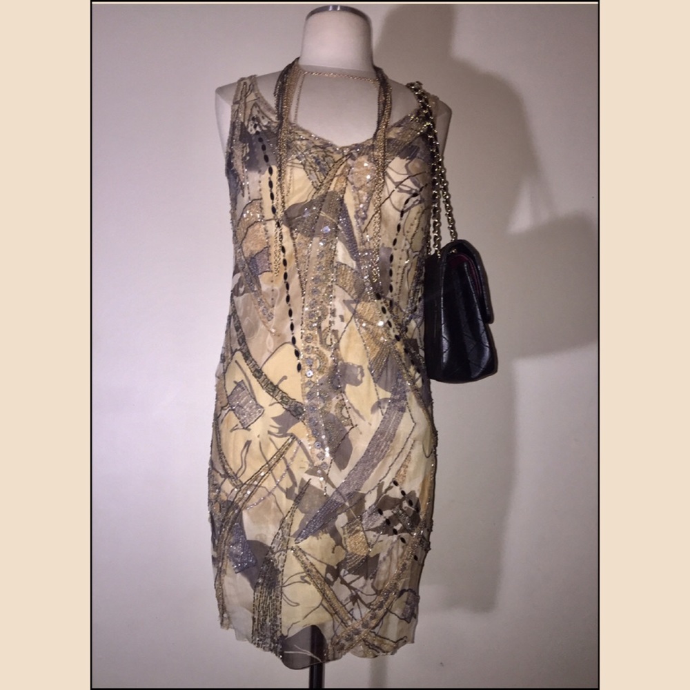 🌺TERANI SEQUINED BEADED SHEATH DRESS Sz 6 NWT 🌺